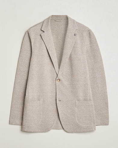 Herre | Strikkede blazere | Gran Sasso | Structured Cotton/Linen Blazer Beige Melange