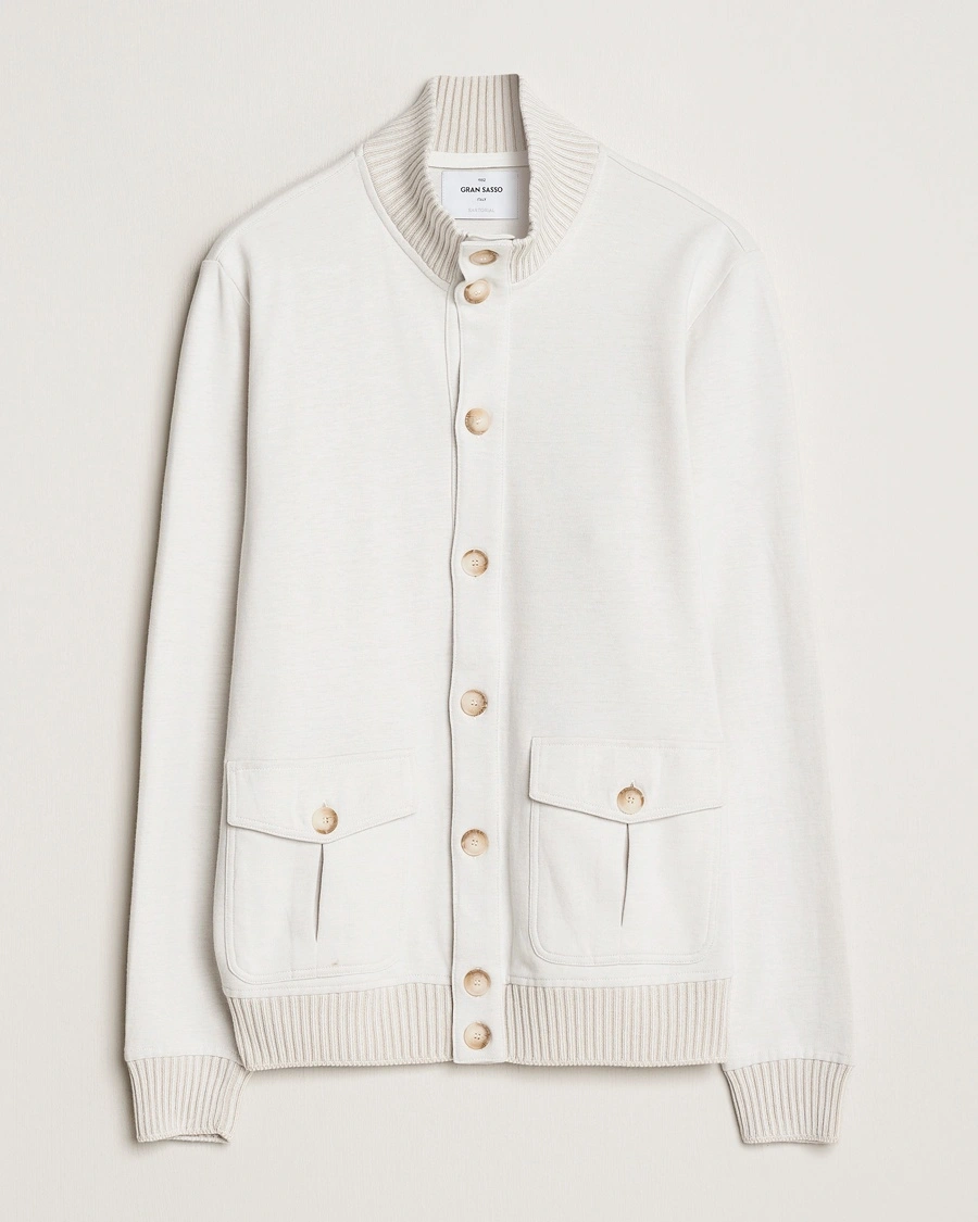 Herre | Vårjakker | Gran Sasso | Cotton Pocket Bomber Jacket Cream