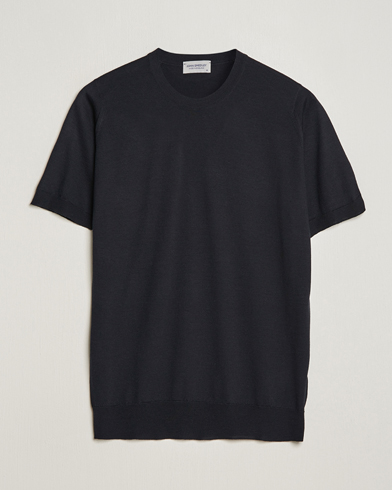 Herre |  | John Smedley | Hilcote Wool/Sea Island Cotton T-Shirt Black