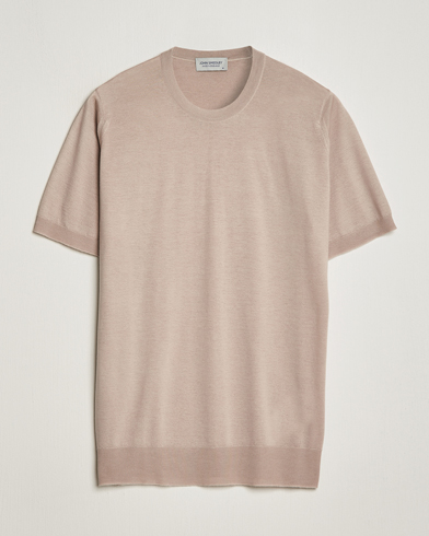 Herre | John Smedley | John Smedley | Hilcote Wool/Sea Island Cotton T-Shirt Oat