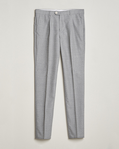 Herre |  | Brunello Cucinelli | Pleated Wool Trousers Light Grey