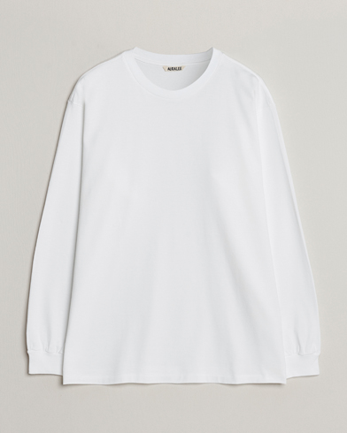 Herre |  | Auralee | Luster Plating Long Sleeve T-Shirt White