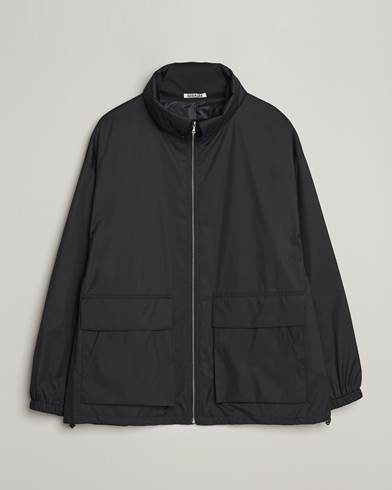 Herre | Luxury Brands | Auralee | Polyester Satin Zip Jacket Black