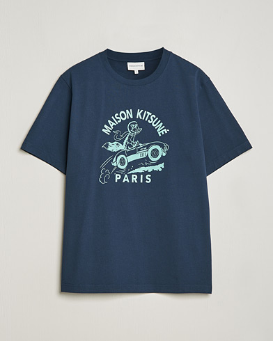 Herre |  | Maison Kitsuné | Racing Fox T-Shirt Ink Blue