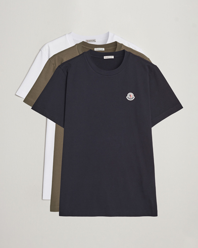 Herre | Moncler | Moncler | 3-Pack T-Shirt Black/Military/White