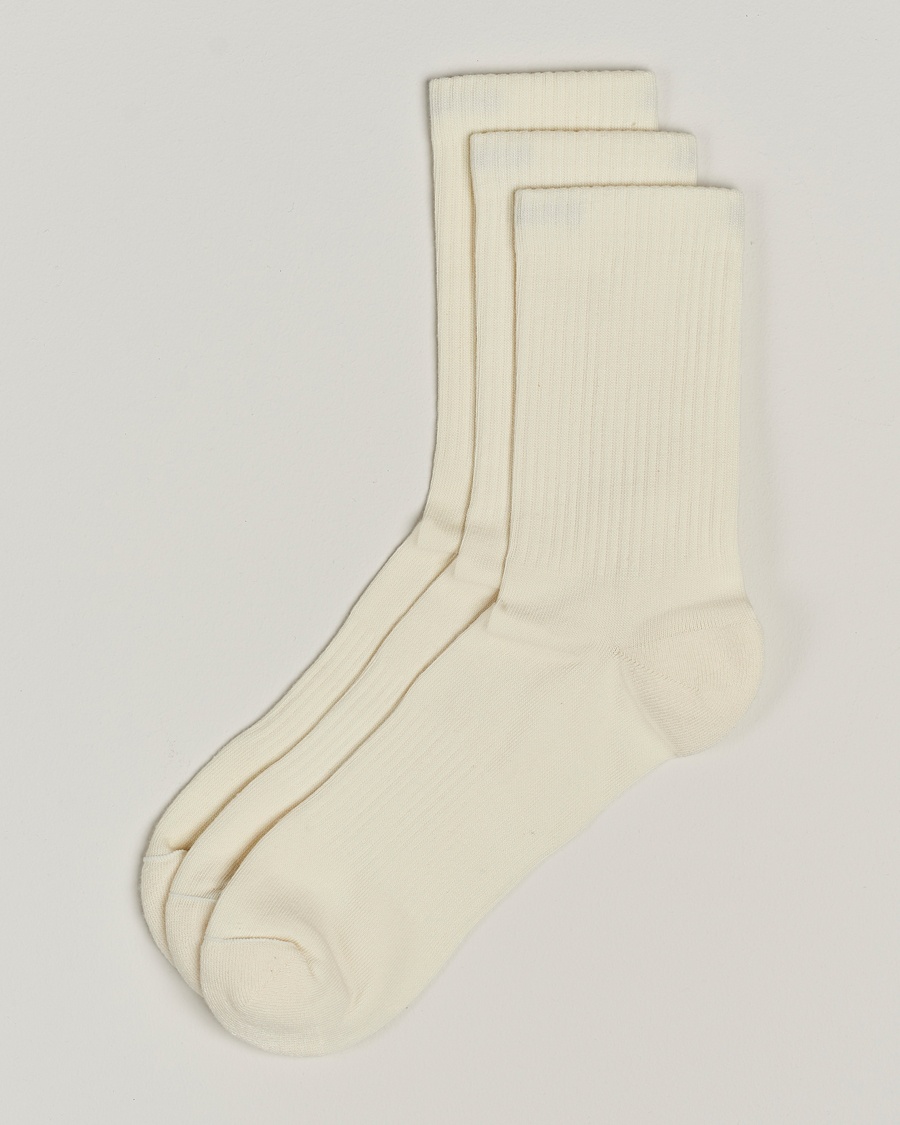 Sweyd 3-Pack Crew Cotton Socks White – Hvit