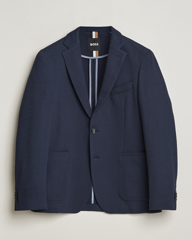 Herre | Dressjakker | BOSS BLACK | Hanry Structured Jersey Blazer Dark Blue
