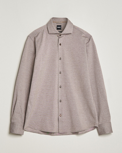 Herre | Skjorter | BOSS BLACK | Hal Cotton Jersey Shirt Open Brown