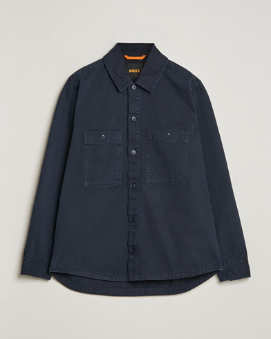 Herre | Skjorter | BOSS ORANGE | Locky Cotton Overshirt Dark Blue