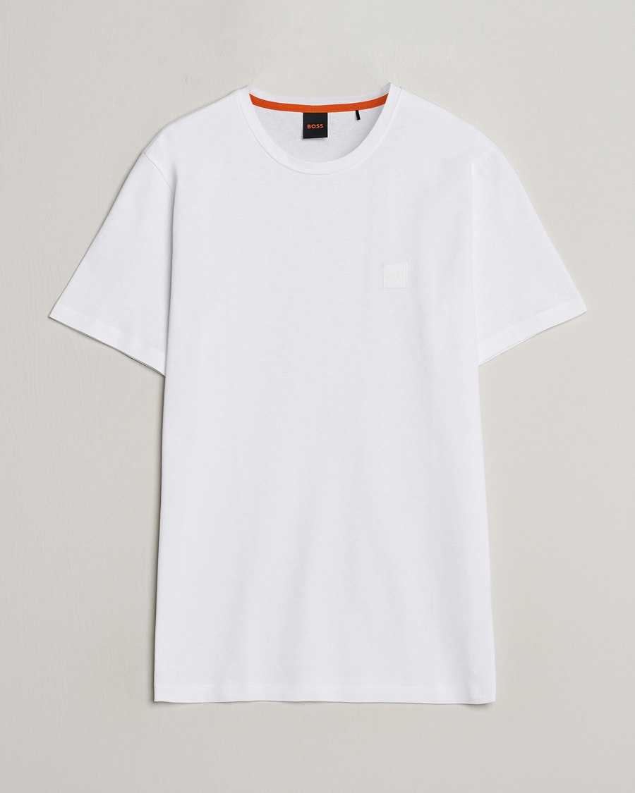 BOSS ORANGE Tales Logo Crew Neck T-Shirt White – Hvit