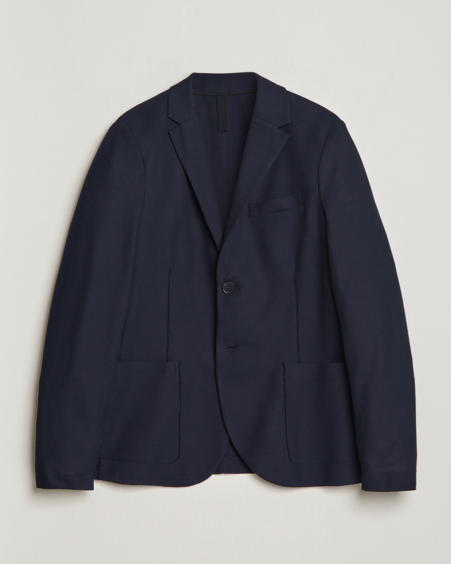 Herre | Bomullsblazer | Harris Wharf London | Loro Piana Honey Comb Blazer Navy