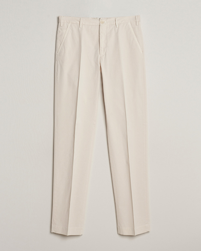 Herre |  | Incotex | Straight Fit Garment Dyed Chinos Off White