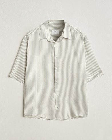 Herre |  | AMI | Boxy Fit Striped Short Sleeve Shirt Chalk/Sage