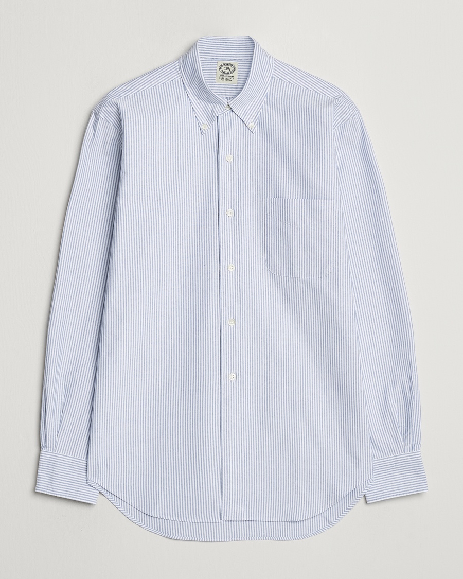 Kamakura Shirts Vintage Ivy Oxford Button Down Shirt Blue Stripe – Blå