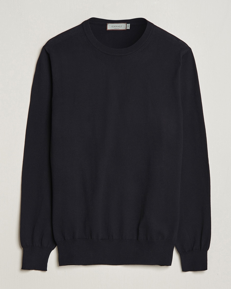  Cotton Crew Neck Pullover Black