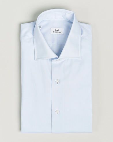 Herre | Nye varemerker | Grigio | Cotton Twill Dress Shirt Light Blue