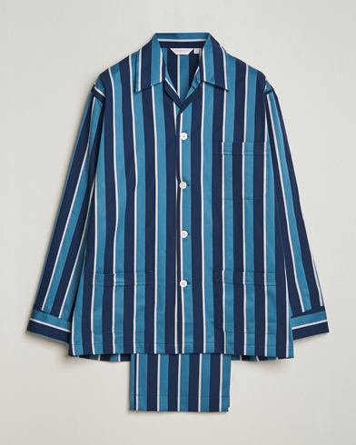 Herre | Pyjamassett | Derek Rose | Cotton Striped Pyjama Set Teal