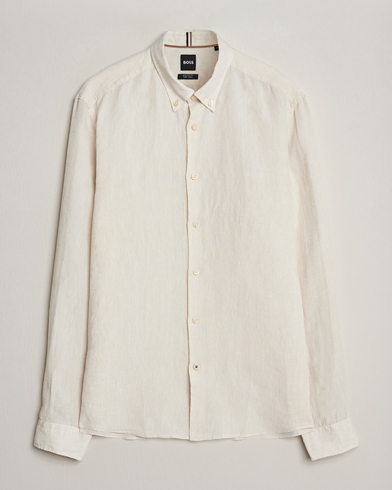 Herre | Skjorter | BOSS BLACK | Liam Linen Shirt Open White