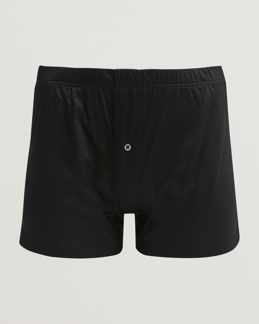 Zimmerli of Switzerland Sea island Cotton Boxer Shorts Black – Svart