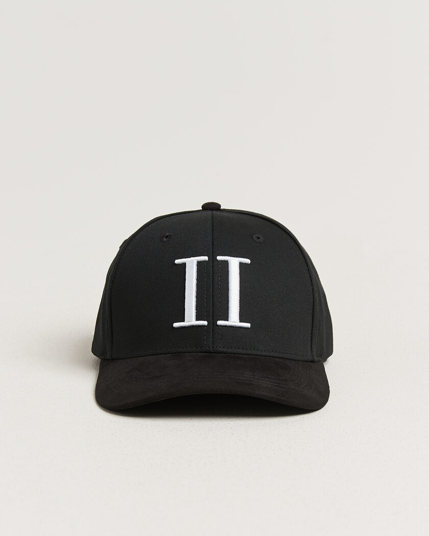 LES DEUX Baseball Cap Suede II Black/White – Svart