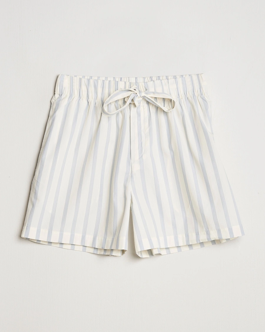 Tekla Poplin Pyjama Shorts Needle Stripes - Hvit - Pyjamasbukse - Størrelse: L