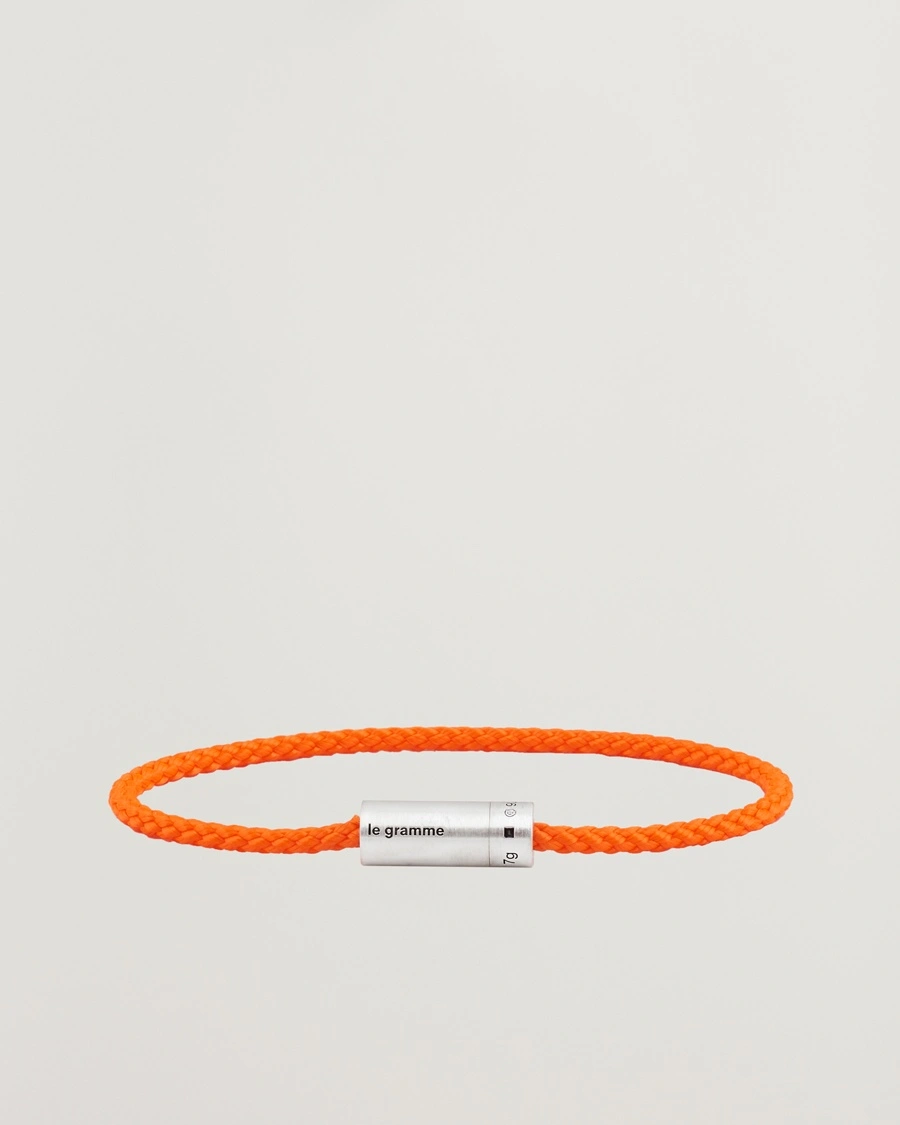 Herre | Snart på lager | LE GRAMME | Nato Cable Brushed Bracelet Orange/Sterling Silver 7g