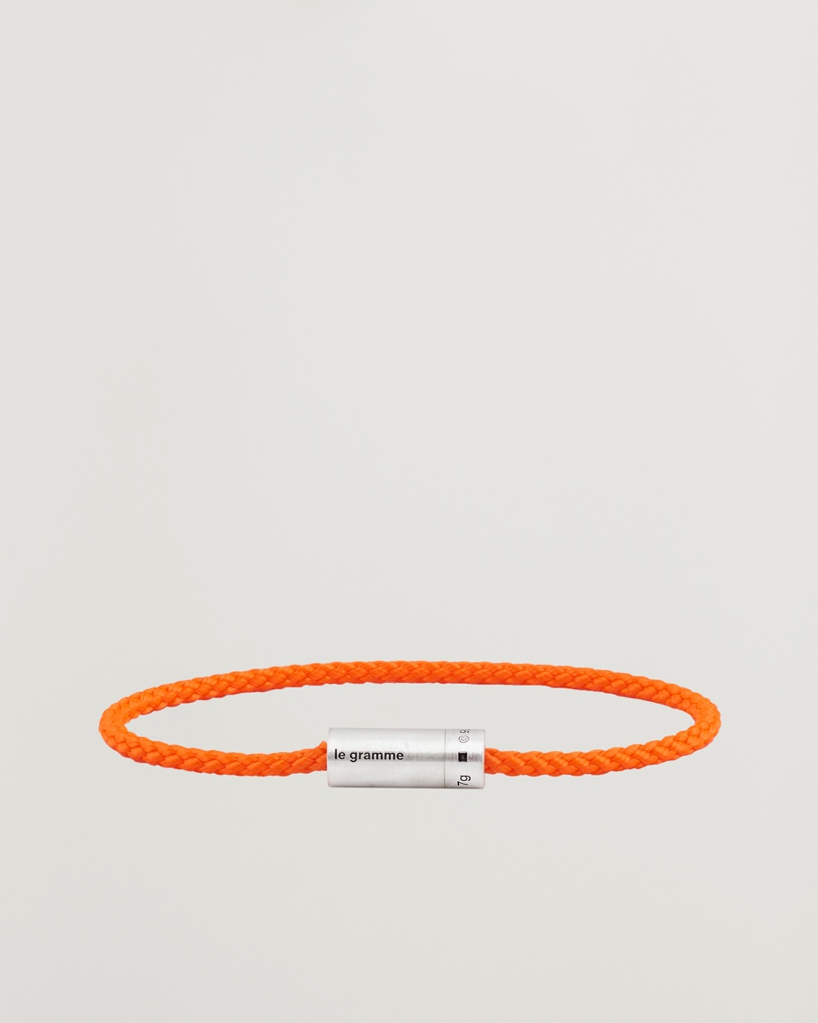 LE GRAMME Nato Cable Brushed Bracelet Orange/Sterling Silver 7g – Oransje