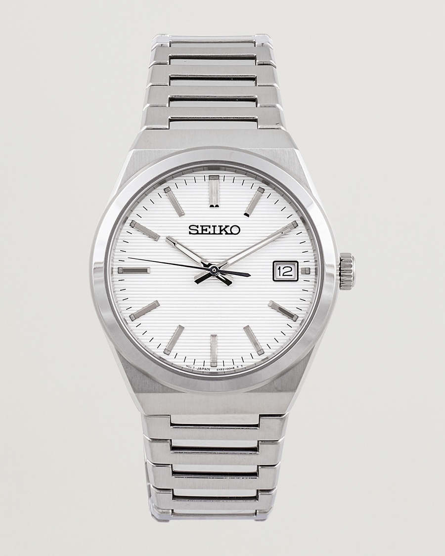 Seiko Sapphire 39mm Steel White Dial – Hvit