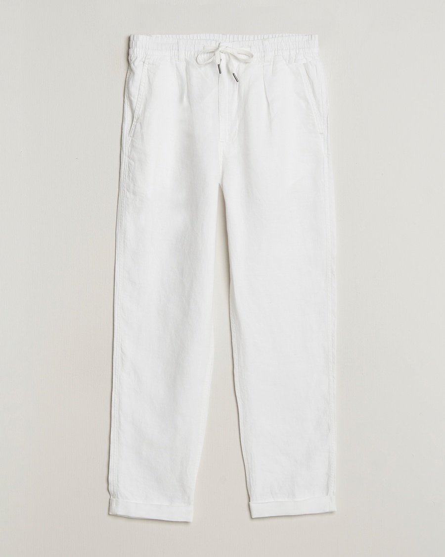 Polo Ralph Lauren Prepster Linen Trousers Ceramice White – Hvit