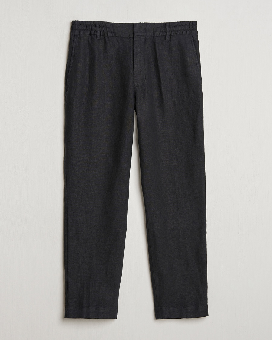 NN07 Billie Linen Drawstring Trousers Black – Svart