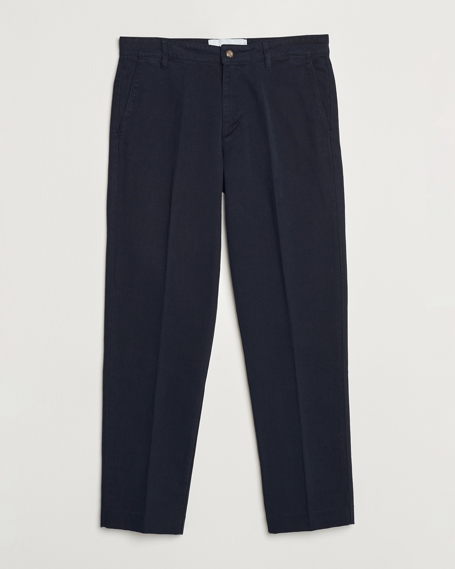 A Day's March Miller Cotton/Lyocell Trousers Navy – Blå