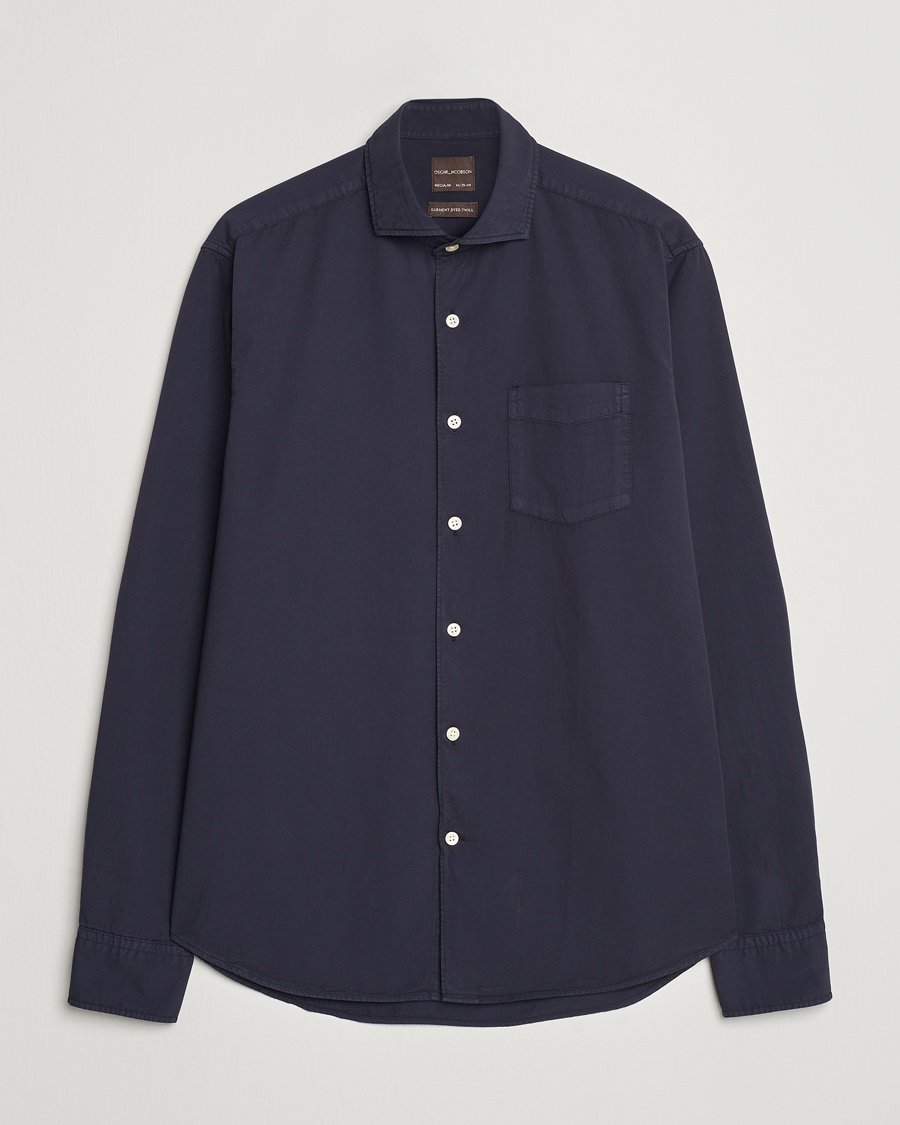 Herre | Skjorter | Oscar Jacobson | Reg Fit Wide Spread C GD Twill Night Blue