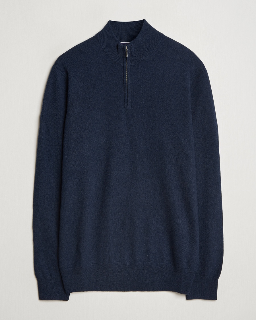 Herre | Charles Tyrwhitt | Charles Tyrwhitt | Pure Cashmere Zip Neck Jumper Navy