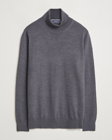 Herre | Klær | Charles Tyrwhitt | Pure Merino Roll Neck Jumper Grey
