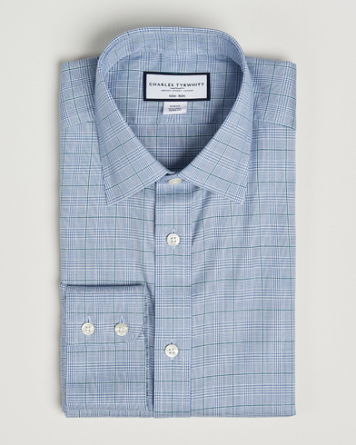 Herre | Skjorter | Charles Tyrwhitt | Slim Fit Non Iron Prince of Wales Shirt Indigo Blue