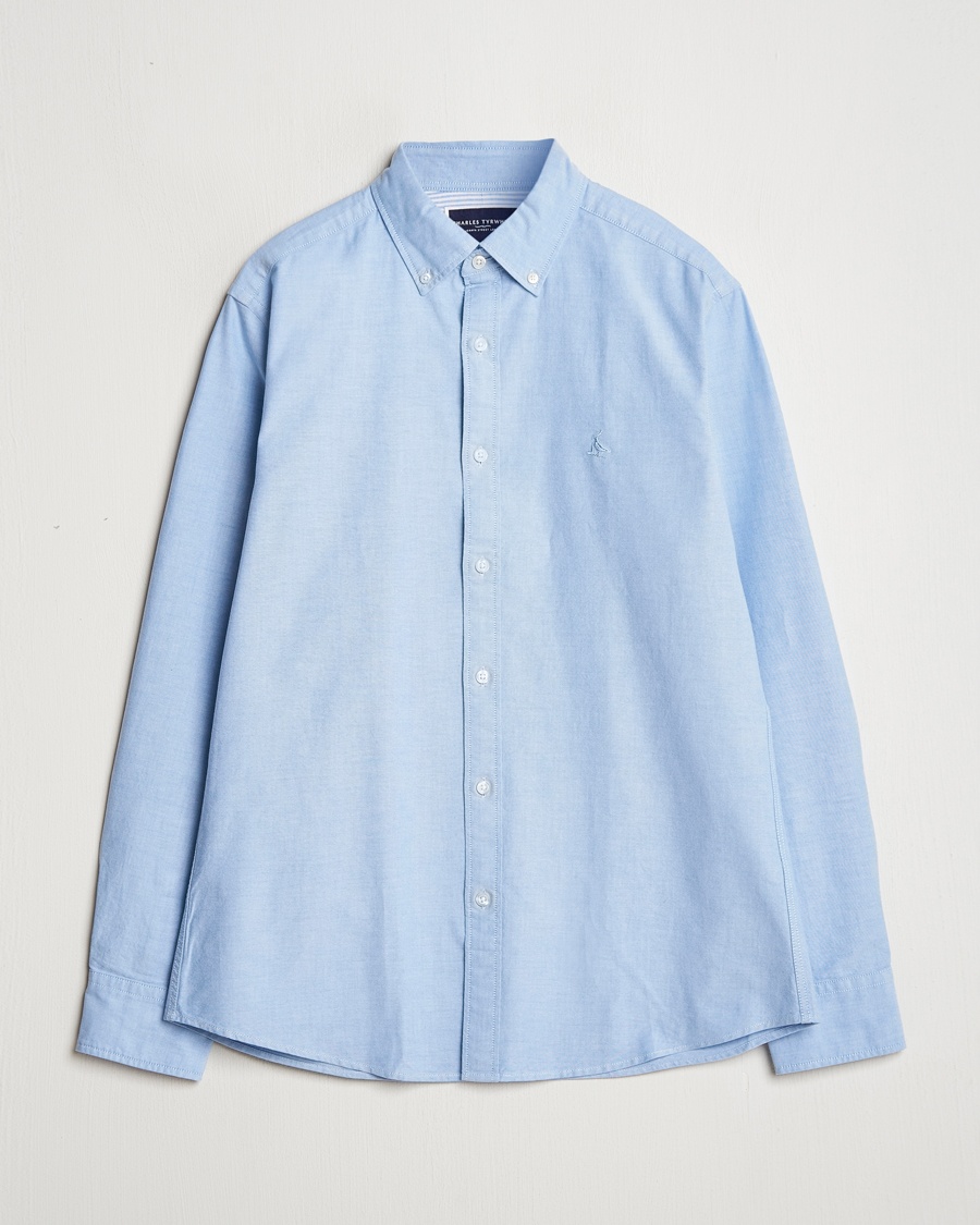 Charles Tyrwhitt Button Down Stretch Oxford Shirt Sky Blue – Blå