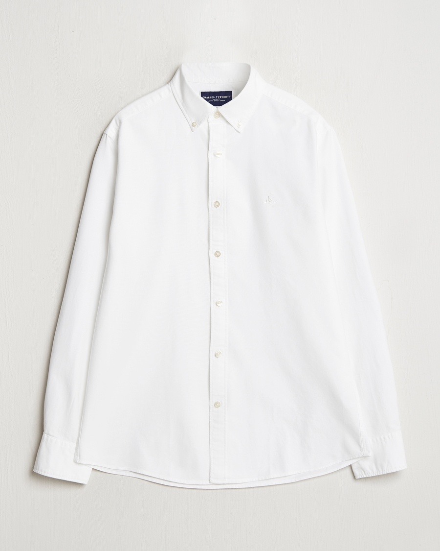 Charles Tyrwhitt Button Down Stretch Oxford Shirt White – Hvit