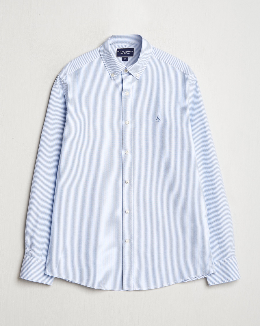 Charles Tyrwhitt Button Down Stretch Oxford Shirt Blue/Whte – Blå