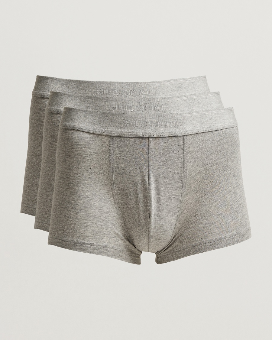 Sunspel 3-Pack Cotton Stretch Trunk Grey – Grå