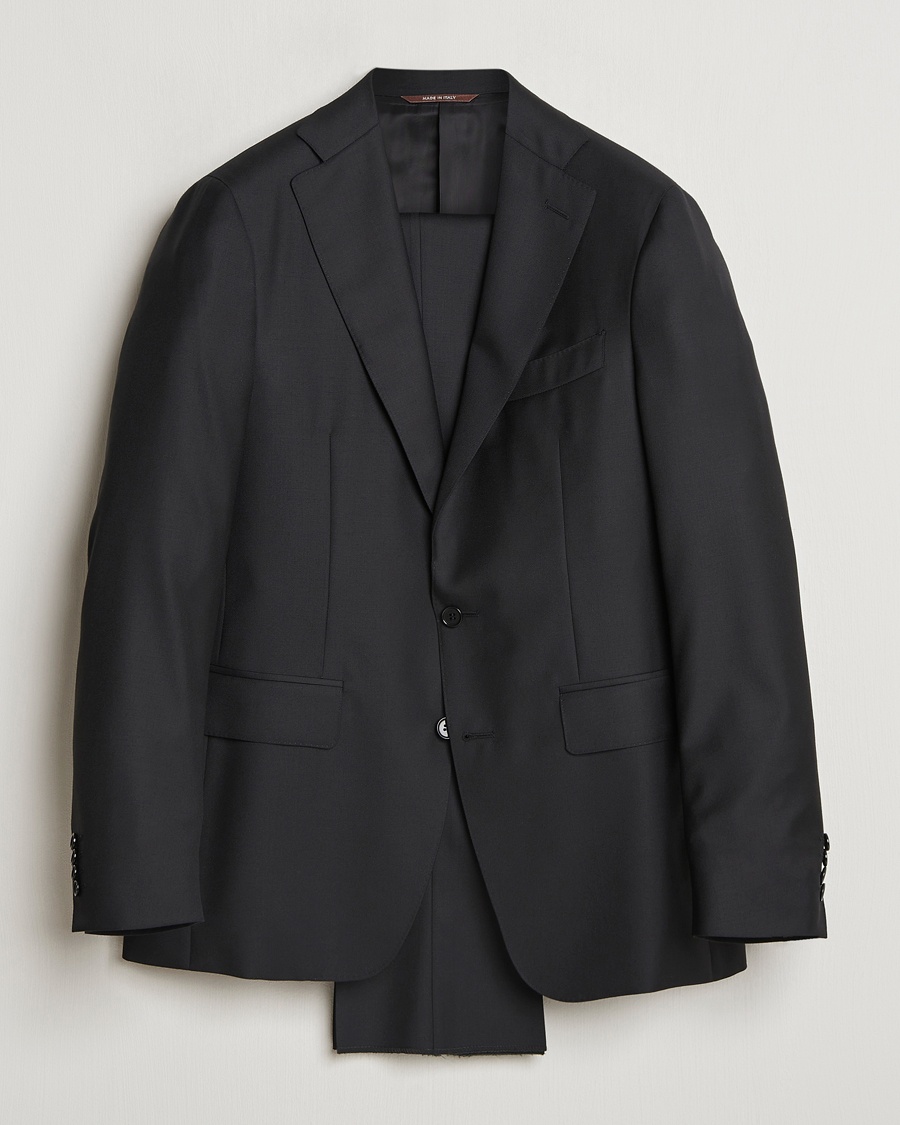 Herre | Dresser | Canali | Super 130s Wool Capri Suit Black