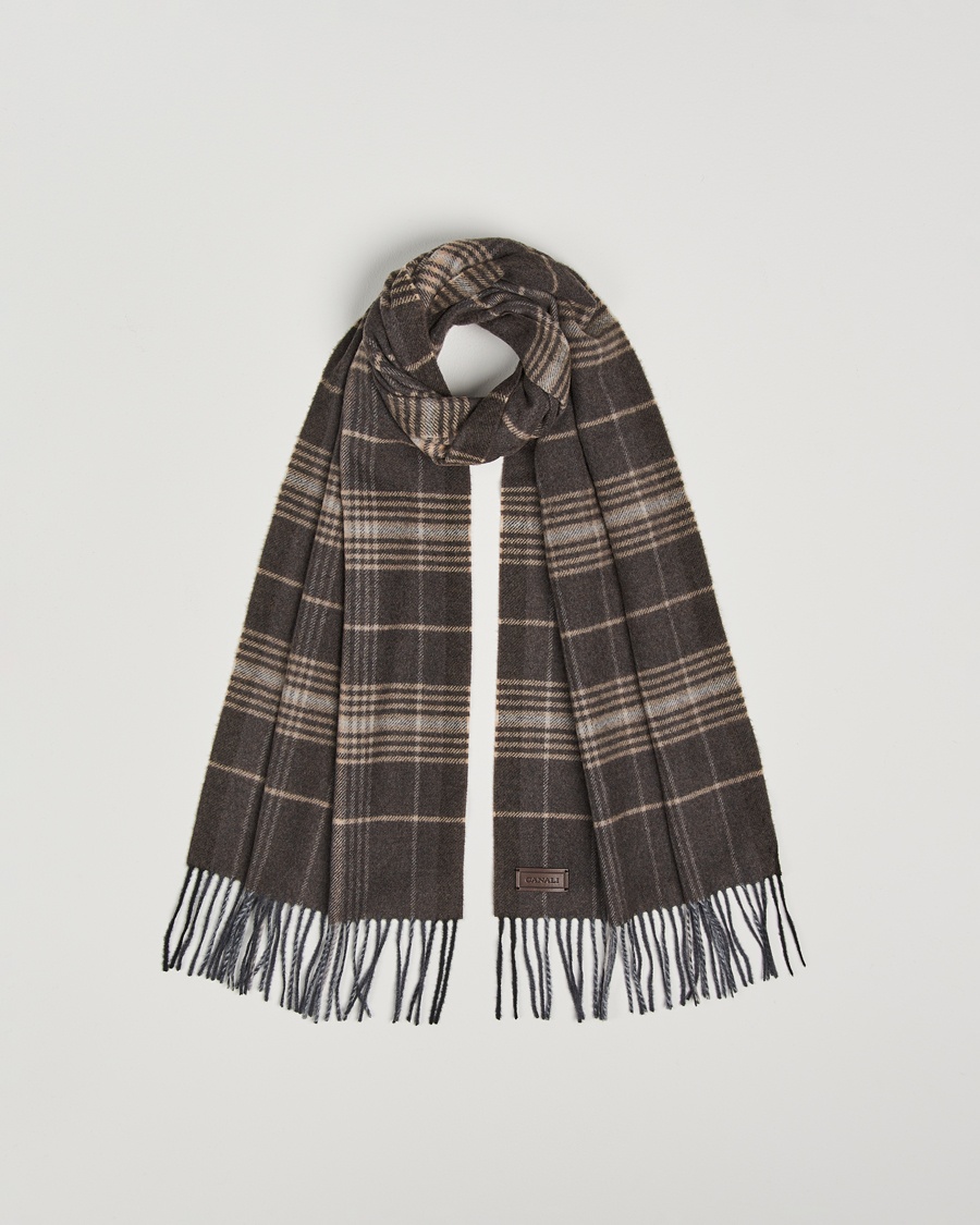 Herre | Skjerf | Canali | Check Wool Scarf Brown/Beige