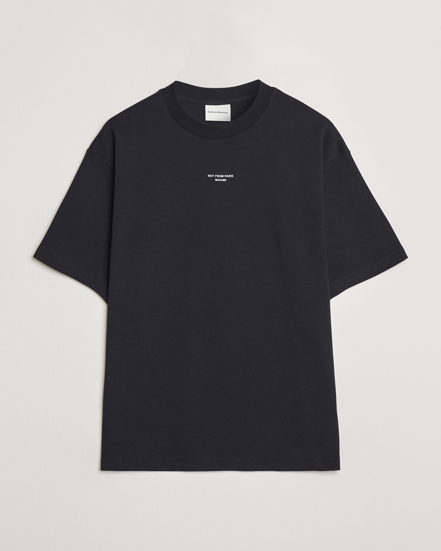 Drôle de Monsieur Classic Slogan T-Shirt Black – Svart