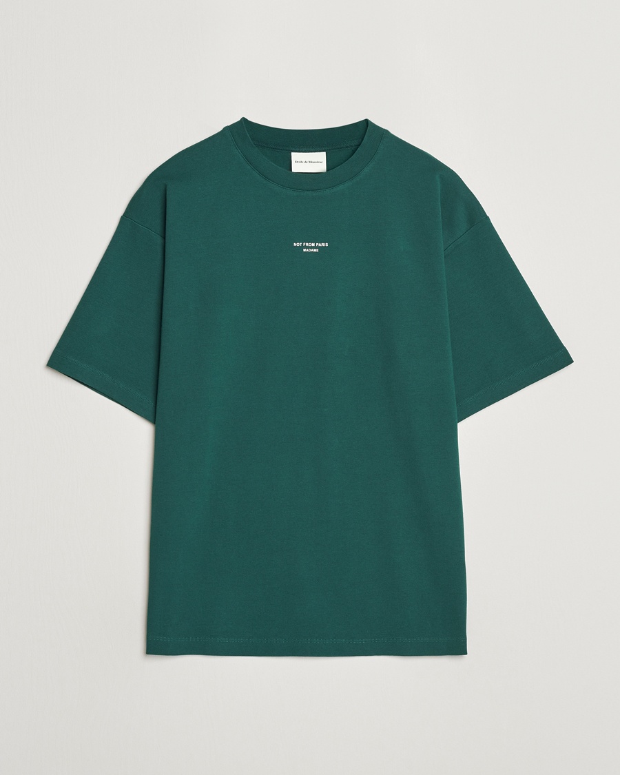 Drôle de Monsieur Classic Slogan T-Shirt Dark Green – Grønn