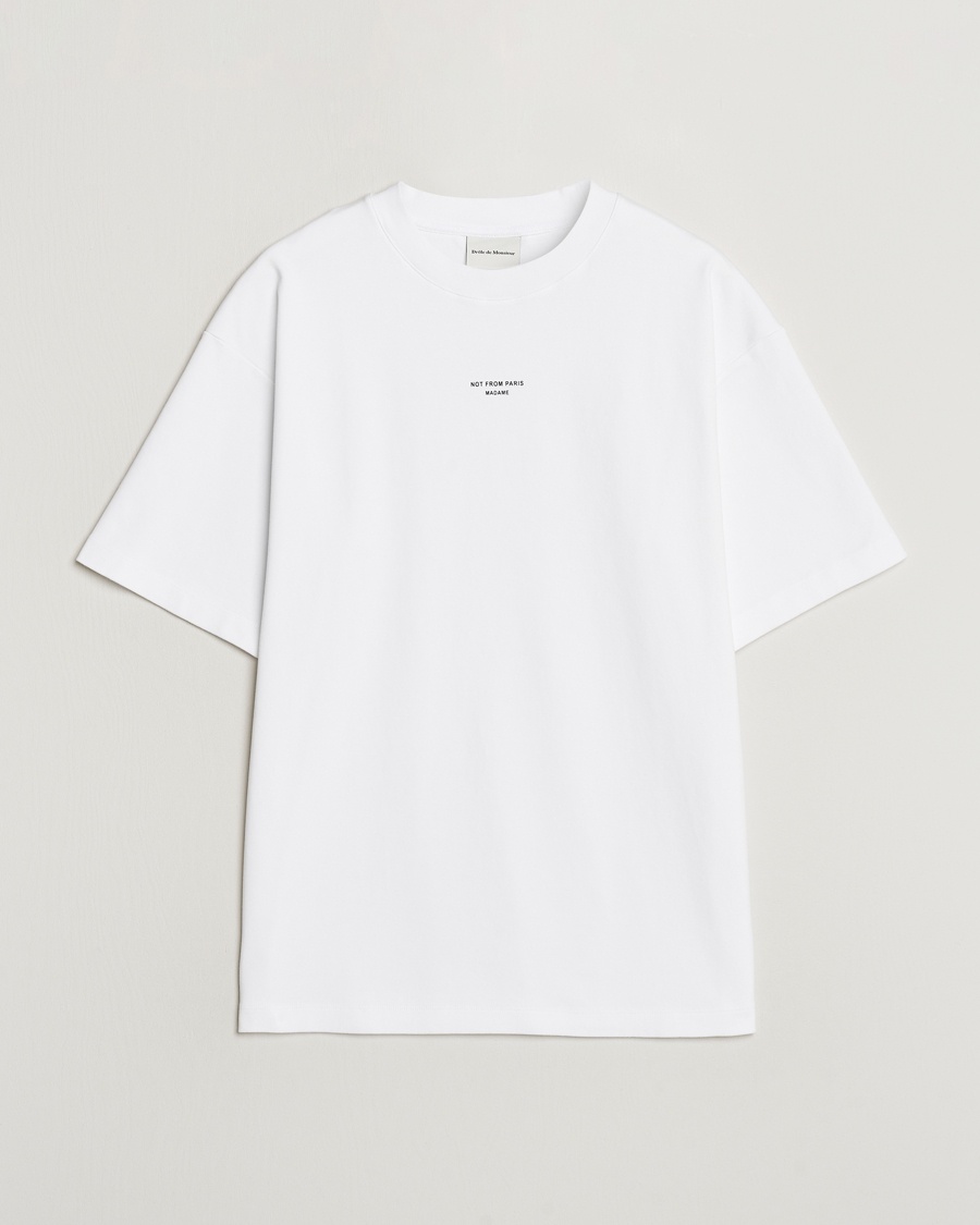 Drôle de Monsieur Classic Slogan T-Shirt Optic White – Hvit