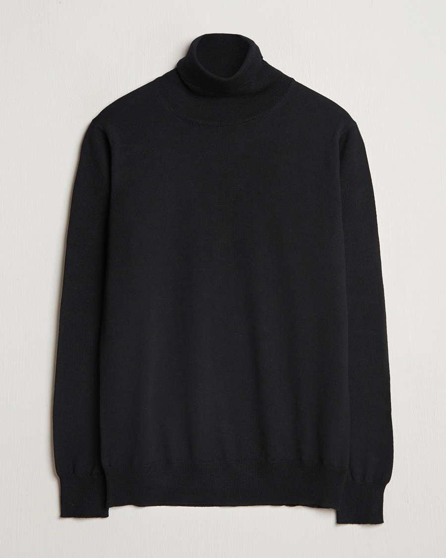 Herre | Pologensere | Morgano | Extra Fine Merino Wool Rollneck Black
