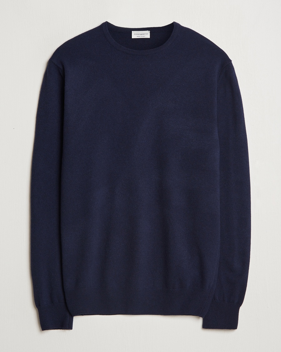 Morgano Wool/Cashmere Crewneck Navy – Blå