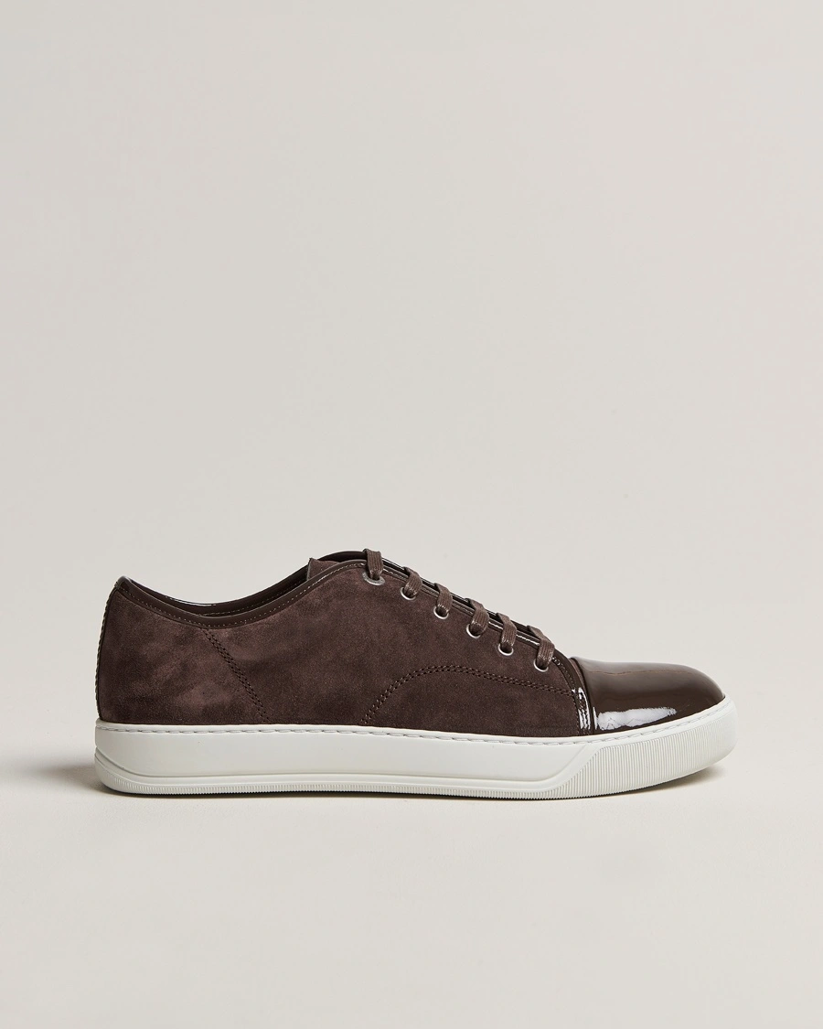 Herre | Luxury Classics | Lanvin | Patent Cap Toe Sneaker Dark Brown