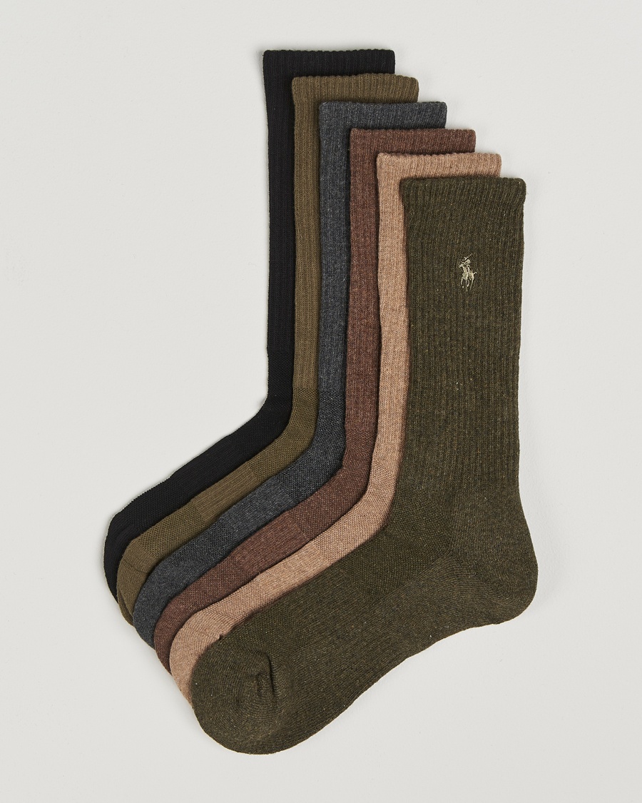 Polo Ralph Lauren Polo Ralph Lauren6-Pack Performance Crew SocksBrown – Flerfarget