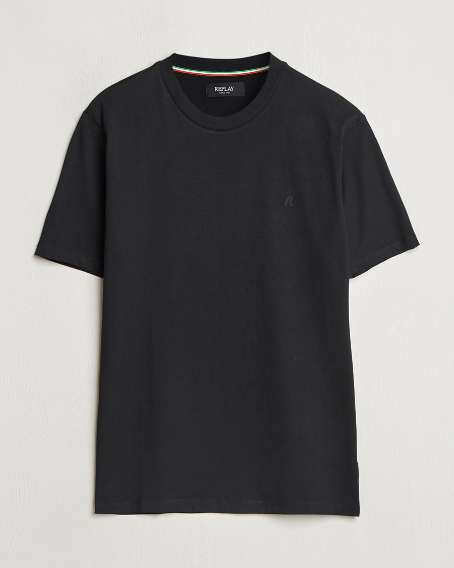 Herre | Svarte t-skjorter | Replay | Tonal Logo Crew Neck T-Shirt Black