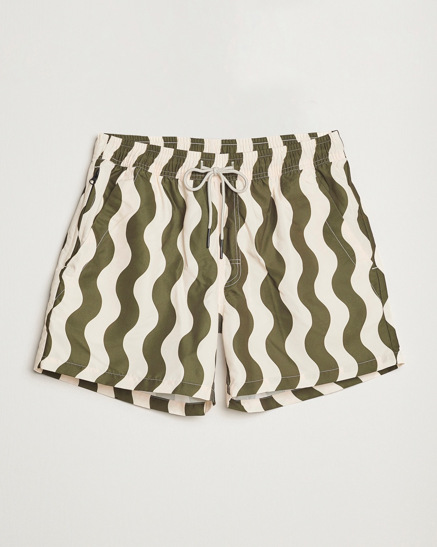 OAS Forest Waver Swim Shorts Green/White – Grønn